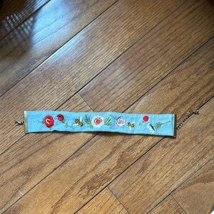 Floral and Bumblebee Embroidered Cottagecore Choker!